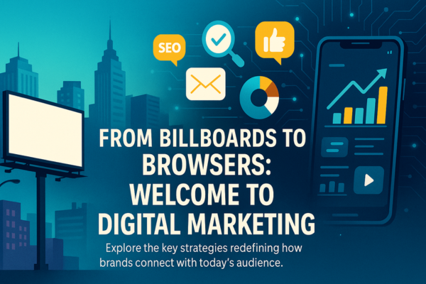 Digital shift from billboard ads to mobile marketing screen.
